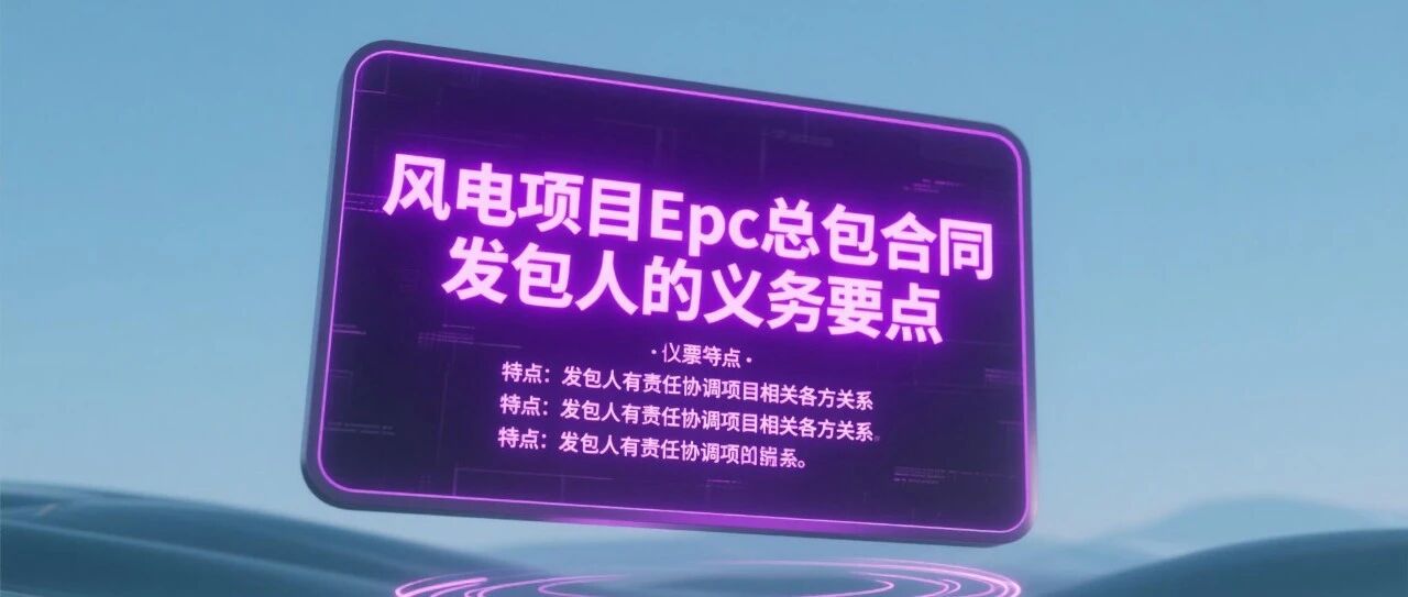 风电项目Epc总包合同发包人的义务要点